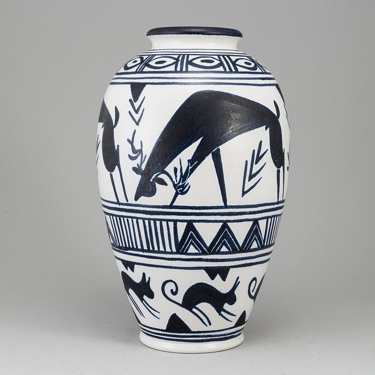 METTE DOLLER, a earthenware vas, Höganäs, 1950's.