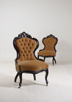 SALONGSMÖBEL, 4 delar, nyrokoko, 1800/1900-tal.