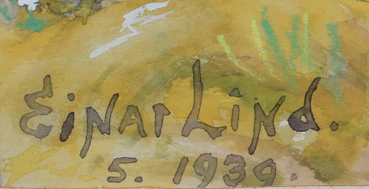 EINAR LIND, akvarell, sign och dat 1930.