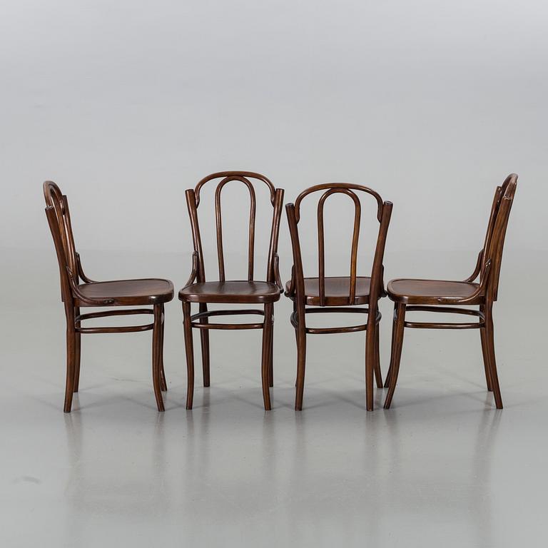 FOUR BENTWOOD CHAIRS FROM WILHELM FREUD LEMBERG, CA 1900.