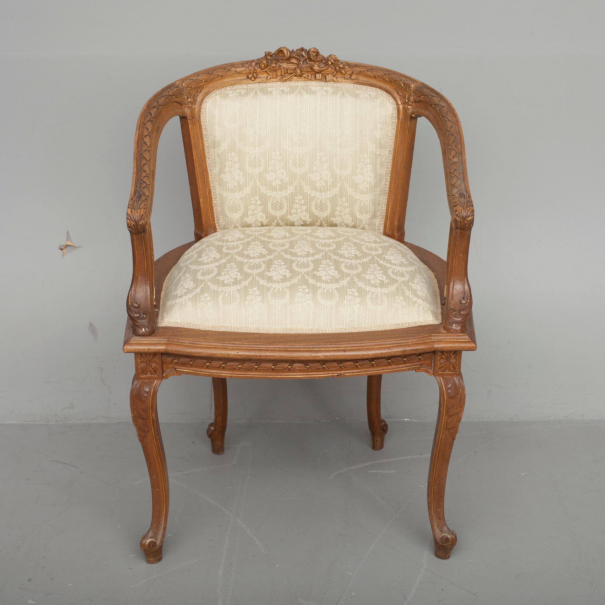 SKRIVBORD OCH STOL, Louis XVI-stil, Frankrike 1900-talets början.