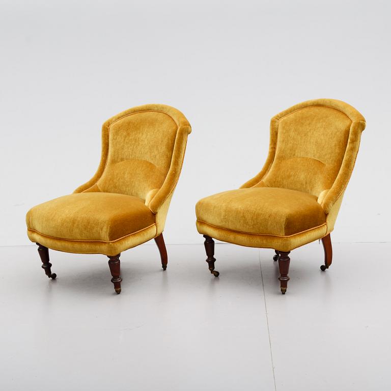 EMMAFÅTÖLJER, 1 par, omkring år 1900.