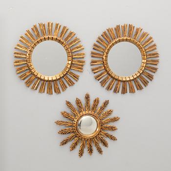 Mirrors 3 pcs, second half of the 20th century.
