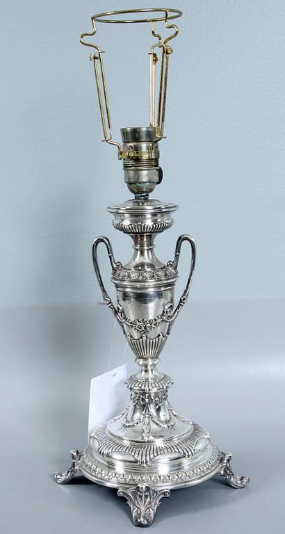 BORDSLAMPA, silver, Emil Möller, Malmö, 1896.