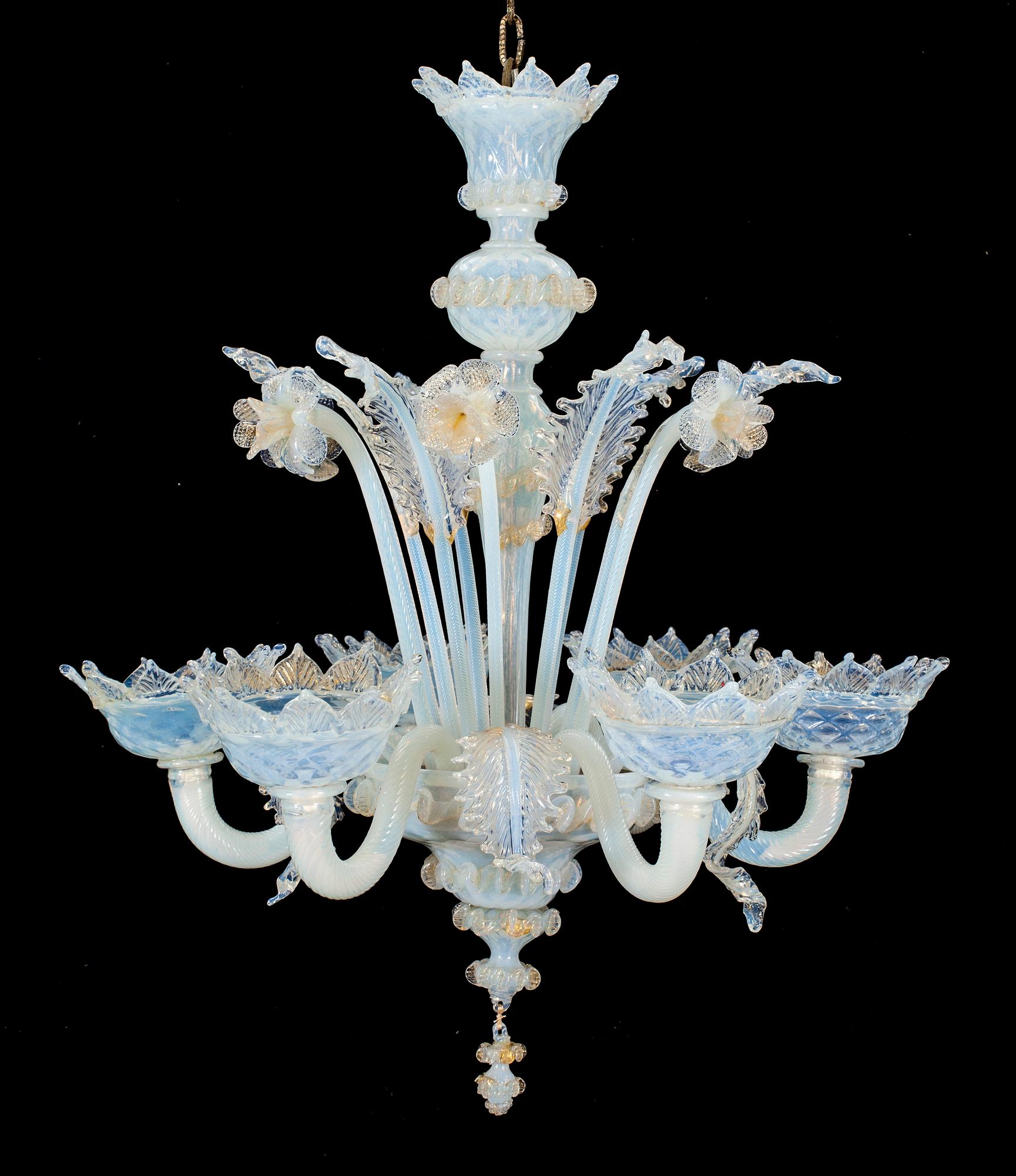 LJUSKRONA, glas. Venetiansk stil, Murano.