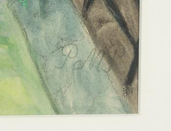 Primus Mortimer Pettersson, akvarell, signerad.