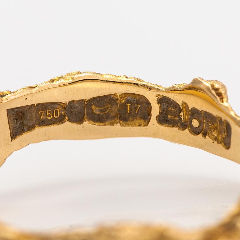 Björn Weckström, Ring "Diamantdamm", 18K guld och diamant ca 0.02 ct. Lapponia 1972.