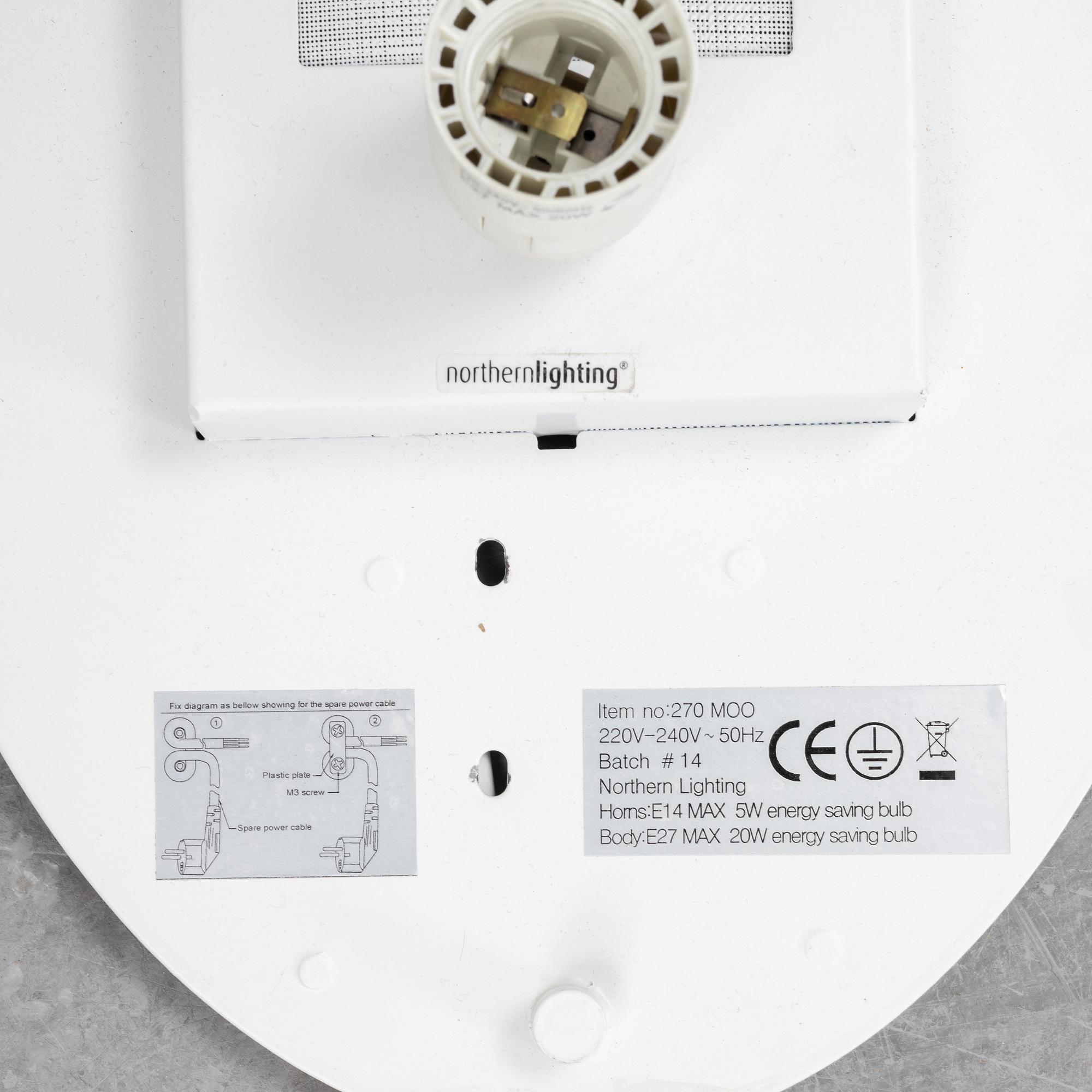Trond Svendgård and Ove Rogne, a 'Moo' wall lamp, Northen Lighting, Norway, 21st century.