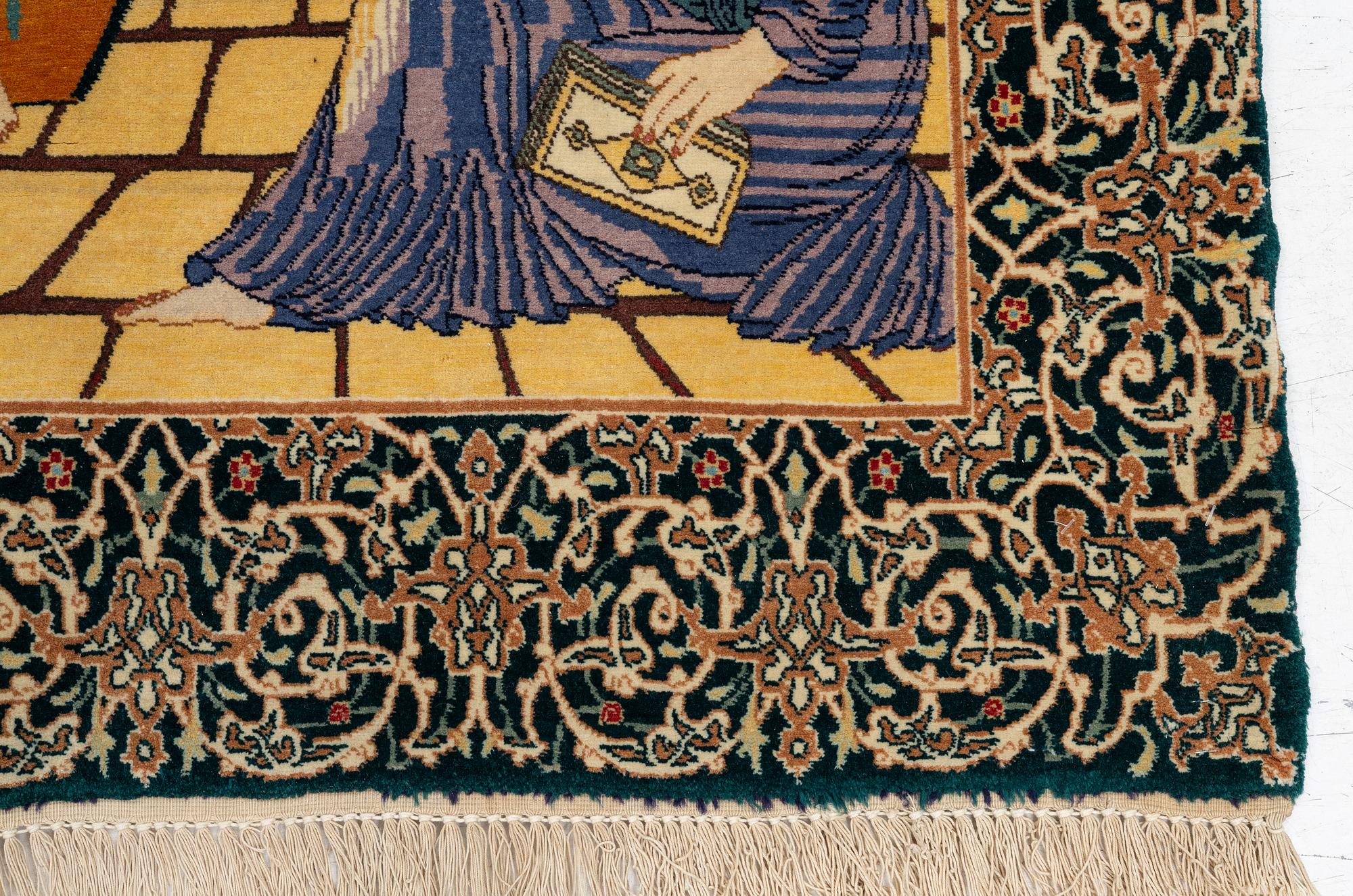 Matta, Täbris, figural, ca 152 x 100 cm.