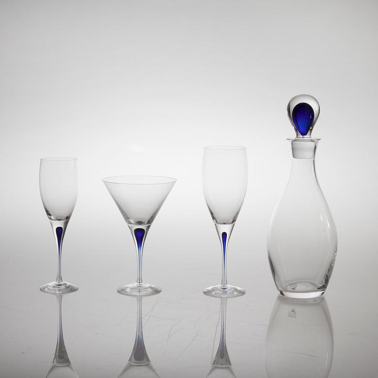 ERIKA LAGERBIELKE, 25 delar, glas, "Intermezzo", Orrefors, sent 1900-tal.