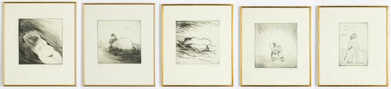 Evert Lundquist, Figurmotiv, 5 st.