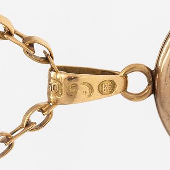 Kaulakoru/Medaljonki, 18K kultaa. Frans Wilhelm Tanner, Pori 1907.