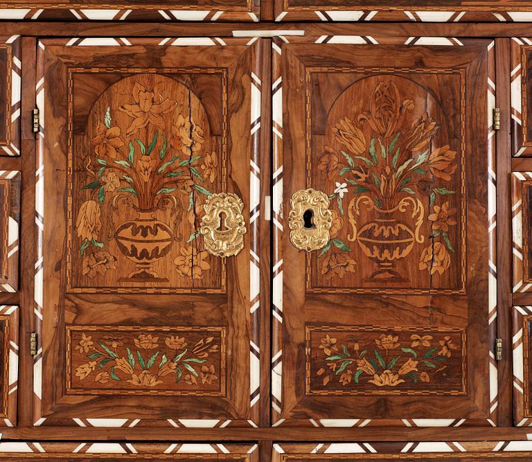 A Baroque second half 17th century cabinet on stand.