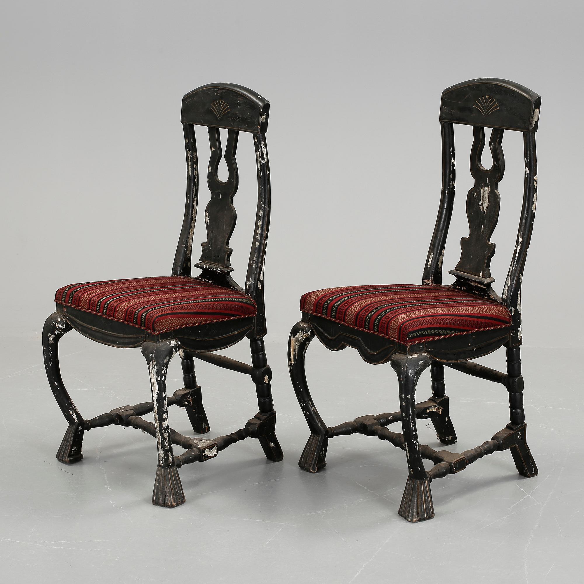 STOLAR, ett par, barockstil, 1800-tal.