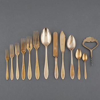 194 pieces of dirigold cutlery, 20th century.