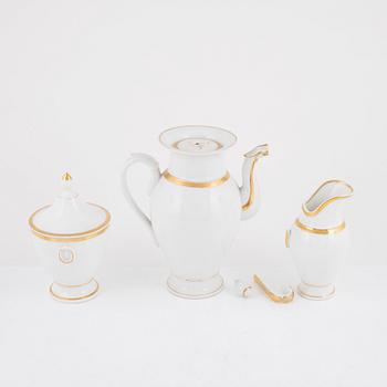 Six pieces of Empire porcealin, 19th Century.