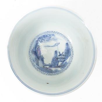 A Japanese cloisonné on porcelain bowl, Meiji (1868-1912).