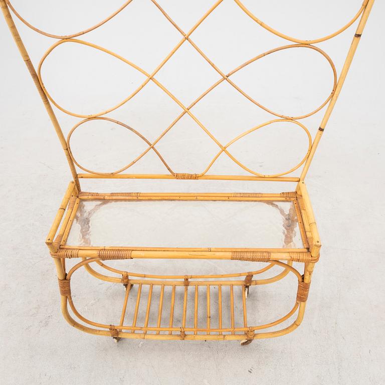 A 1940/50s bamboo and rattan flower table.