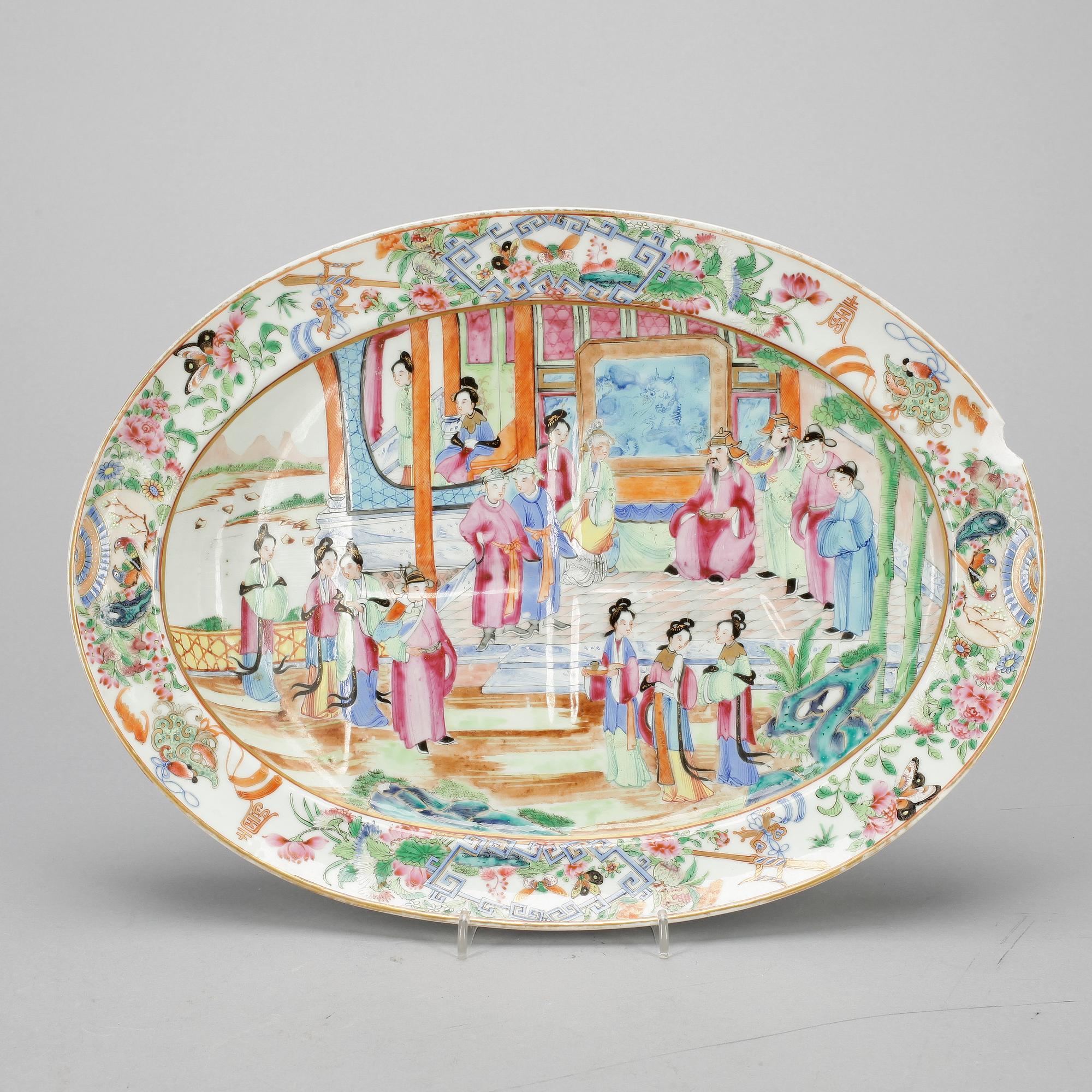 FAT, porslin, Kanton, Kina, 1800-tal.