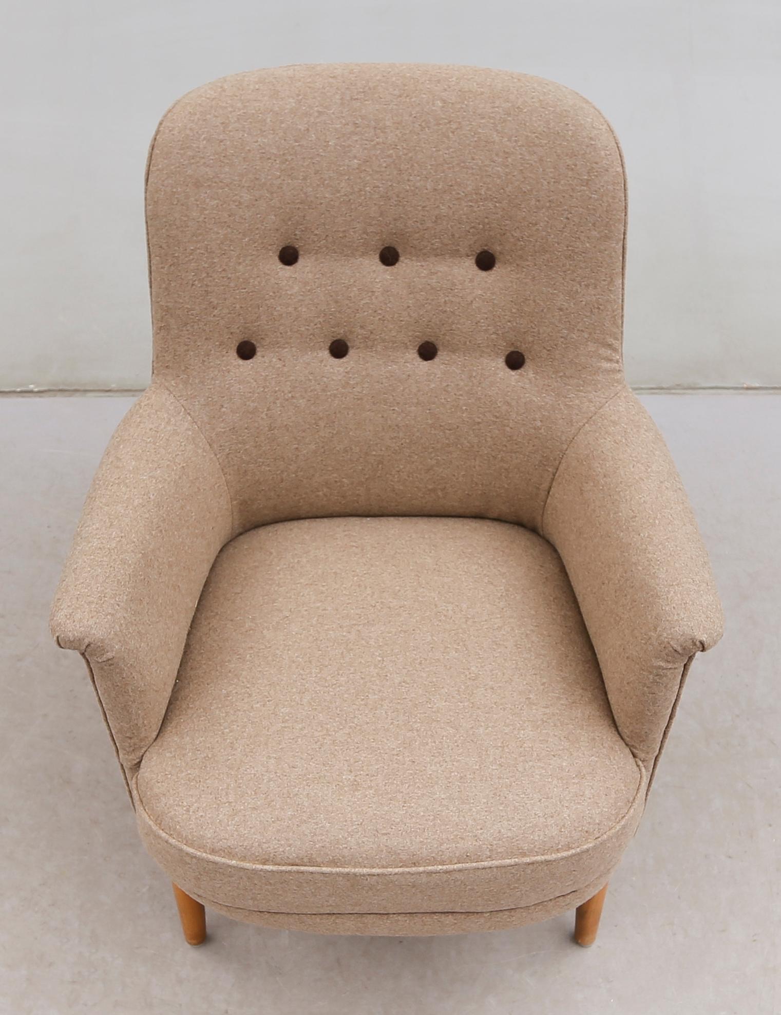 FÅTÖLJ, "Husmor", Carl Malmsten, OH Sjögren, Tranås.