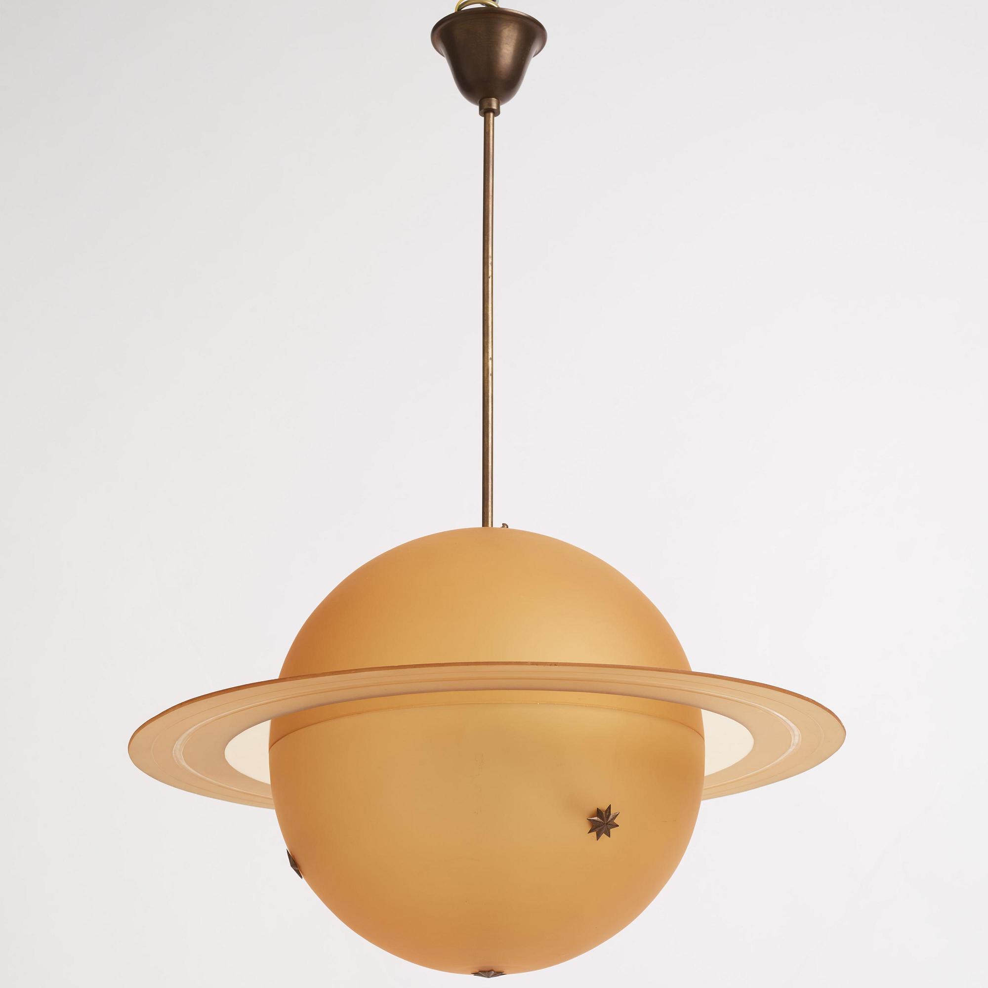 Edward Hald, a rare ceiling lamp, Orrefors, 1930s.