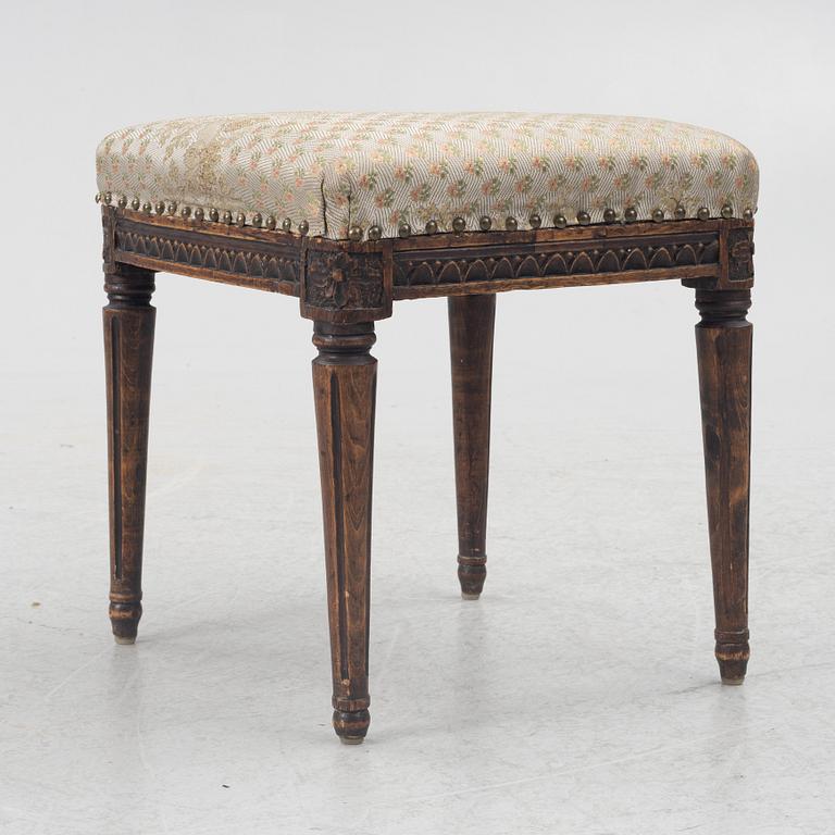 Stool, Gustavian, late 18th century.