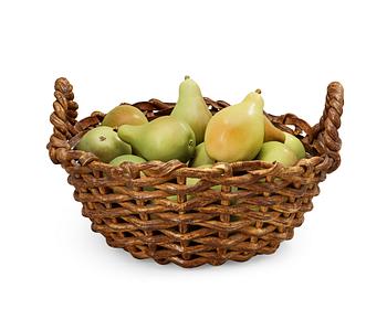 Ingrid Herrlin, An Ingrid Herrlin stoneware basket with 23 pears, Båstad.