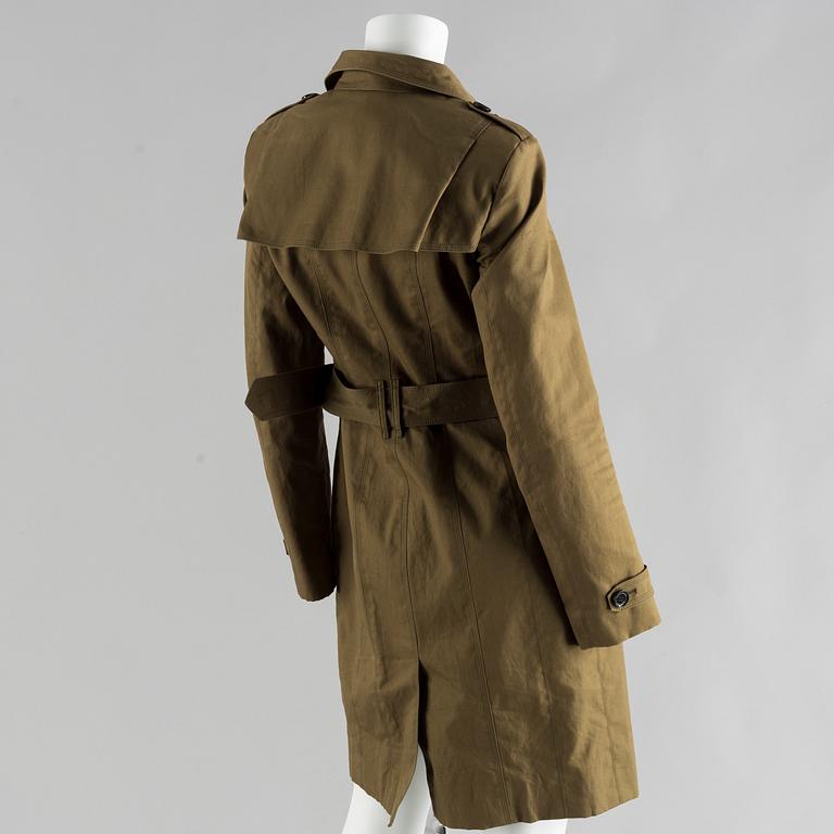 A green trenchcoat by Burberry.