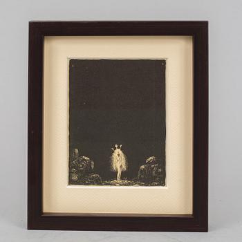 John Bauer, lithograph, 1915, signed in the print.