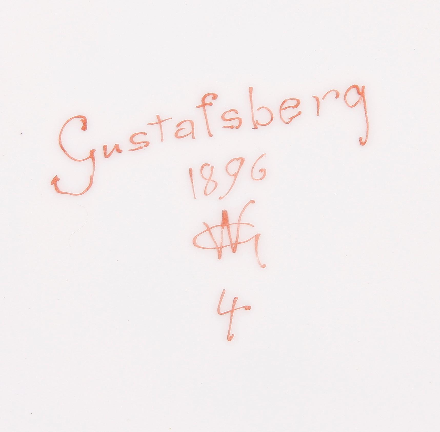 TALLRIKAR, 5 st, porslin, Gunnar Wennerberg, Gustafsberg, bla 1896.
