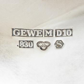 Coffee service, 3 pieces, silver, Rococo style, Gewe Silvervarufabriken Ab, Malmö 1976–78.