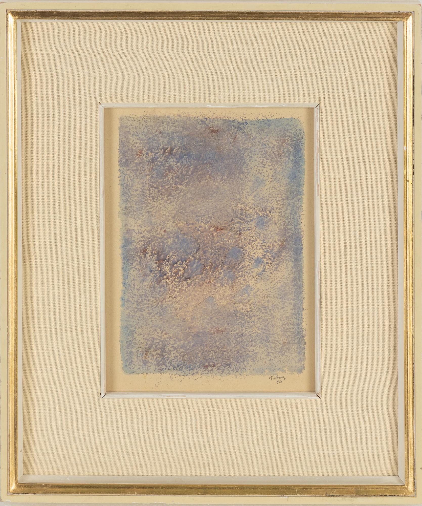 Mark Tobey, monotyp på papper, signerad och daterad 1950.