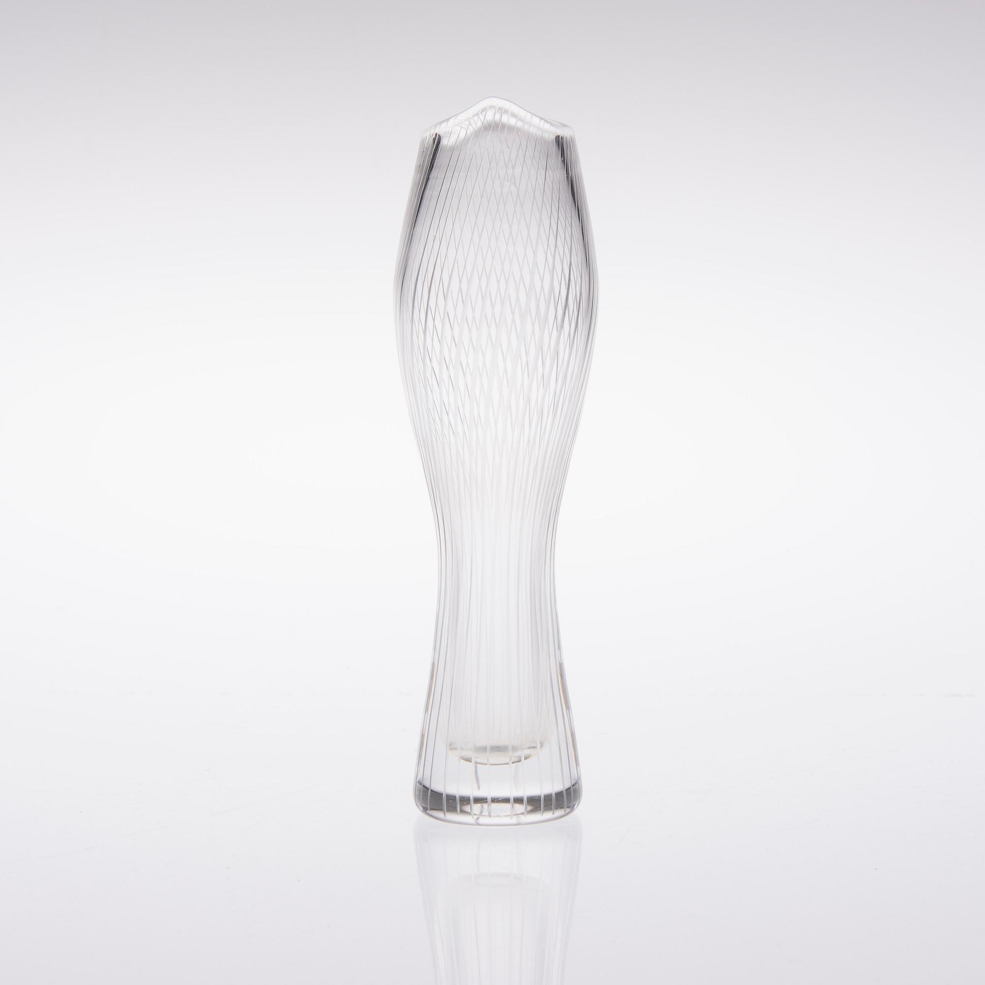TAPIO WIRKKALA, VAS, glas, signerad Tapio Wirkkala Iittala.