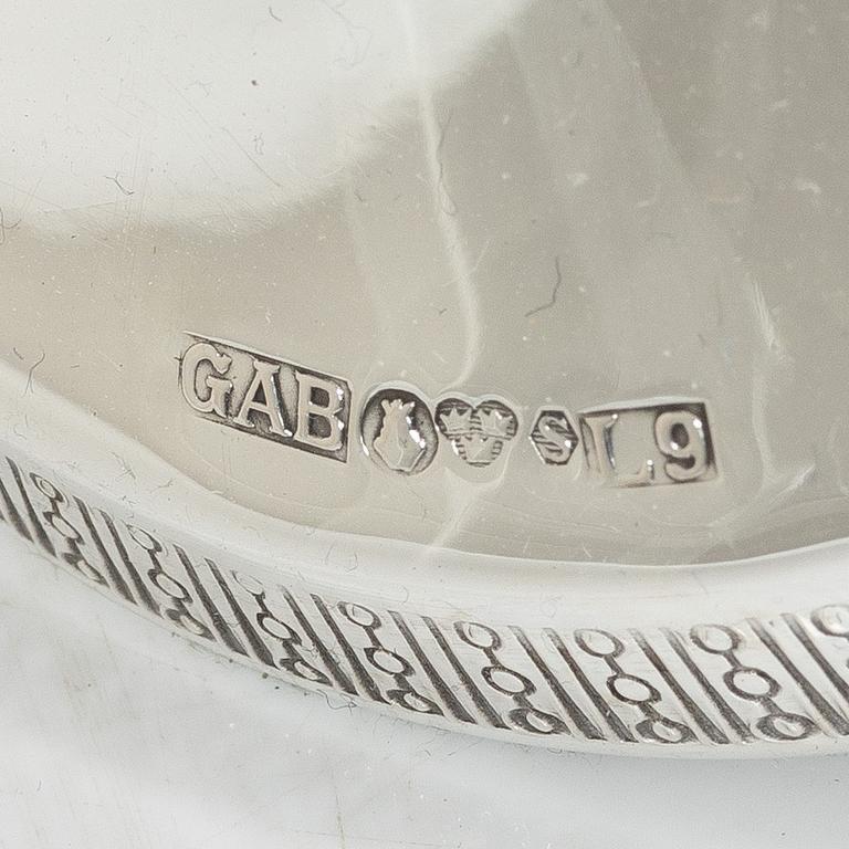 Guldsmedsaktiebolaget (GAB), Ljusstakar, 4 st, silver, GAB, Stockholm 1961-68.