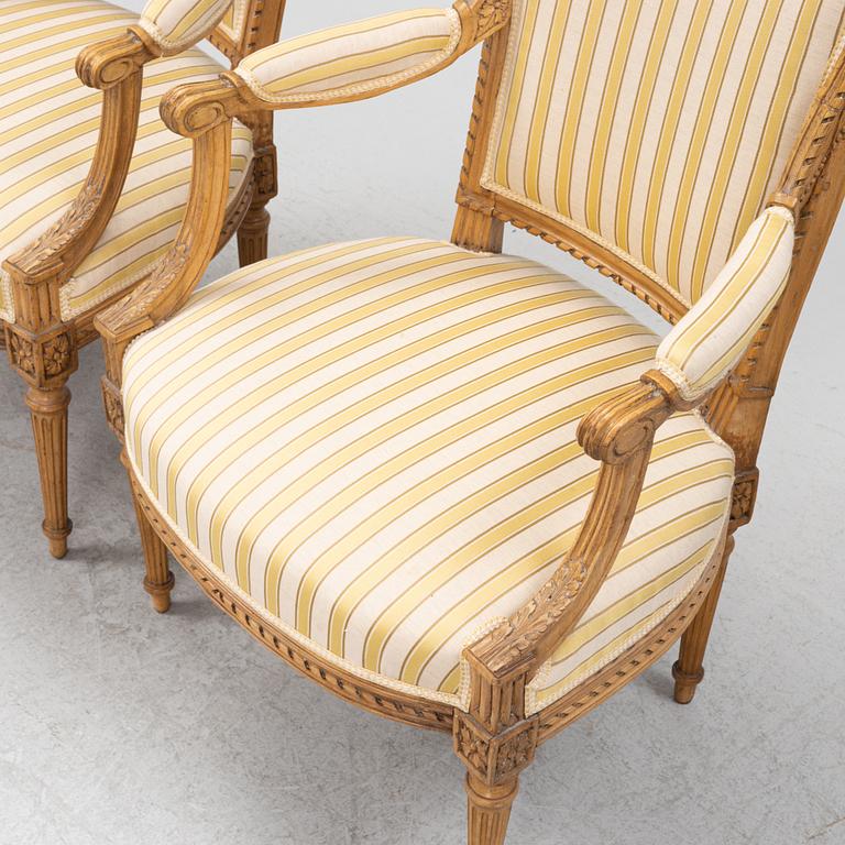 A pair of Louis XVI-style chairs, late 19th Century.