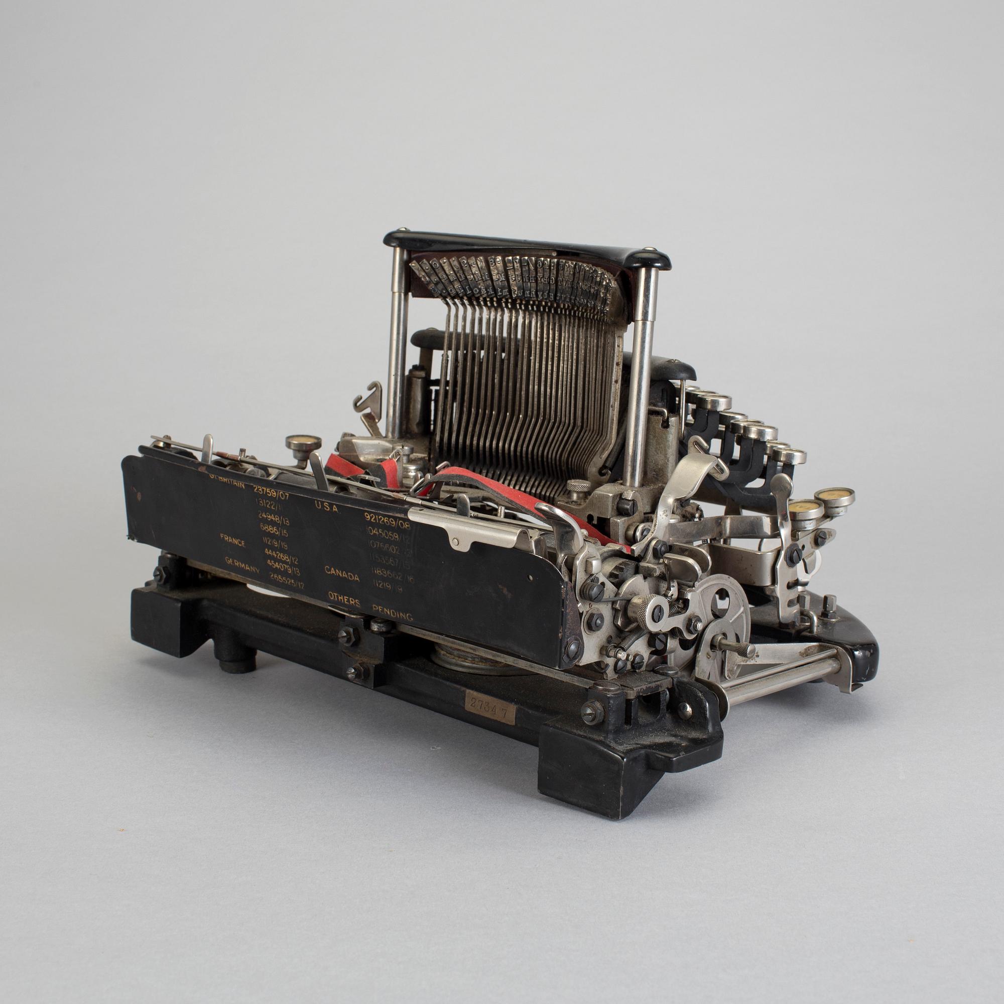 SKRIVMASKIN, The Imperial Typewriter Co Ltd, Leicester, Josef Kihlberg, Hjo, 1900-talets första hälft.