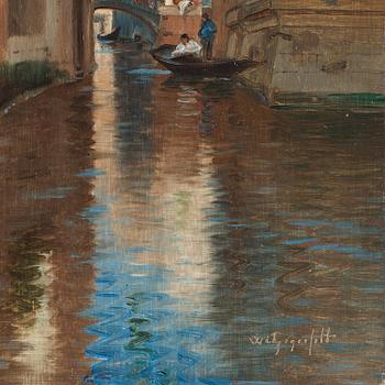 Wilhelm von Gegerfelt, Venetian canal scene.