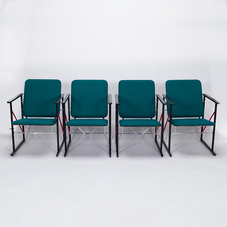 Yrjö Kukkapuro, four late 20th century 'A-502' chairs for Avarte. Designed 1985.