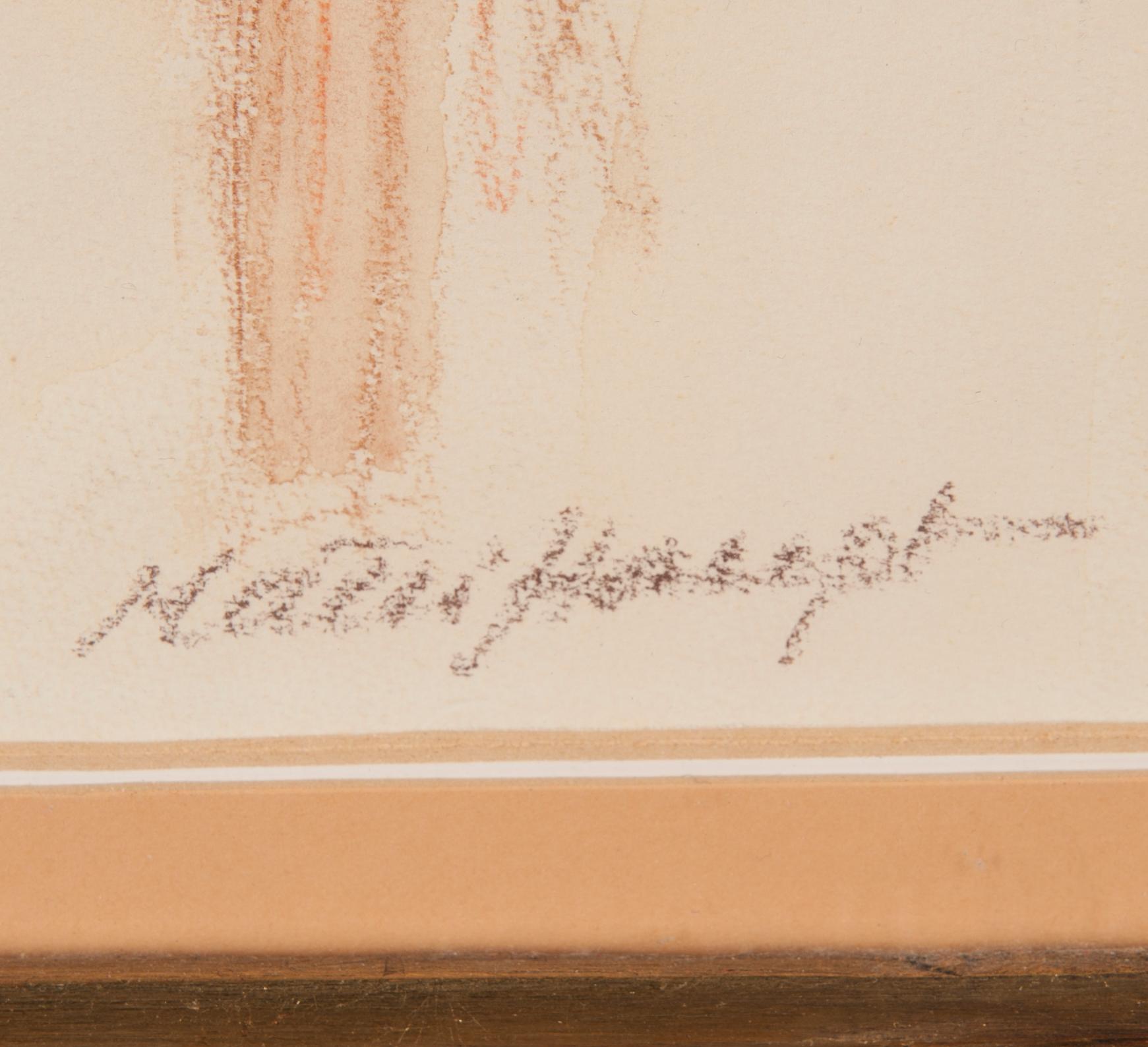 MATTI HAUPT, blandteknik på papper, signerad.