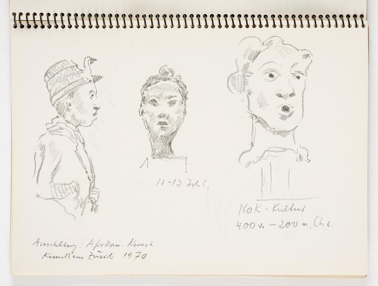 Lotte Laserstein, 4 skissböcker med blyertsteckningar.