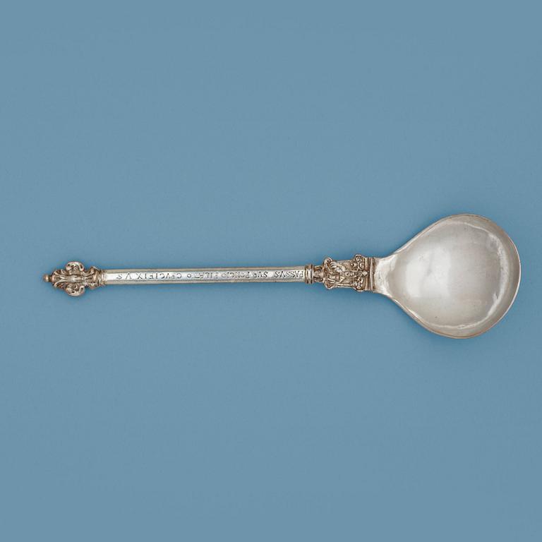 A Polish early 17th century spoon, unmarked.