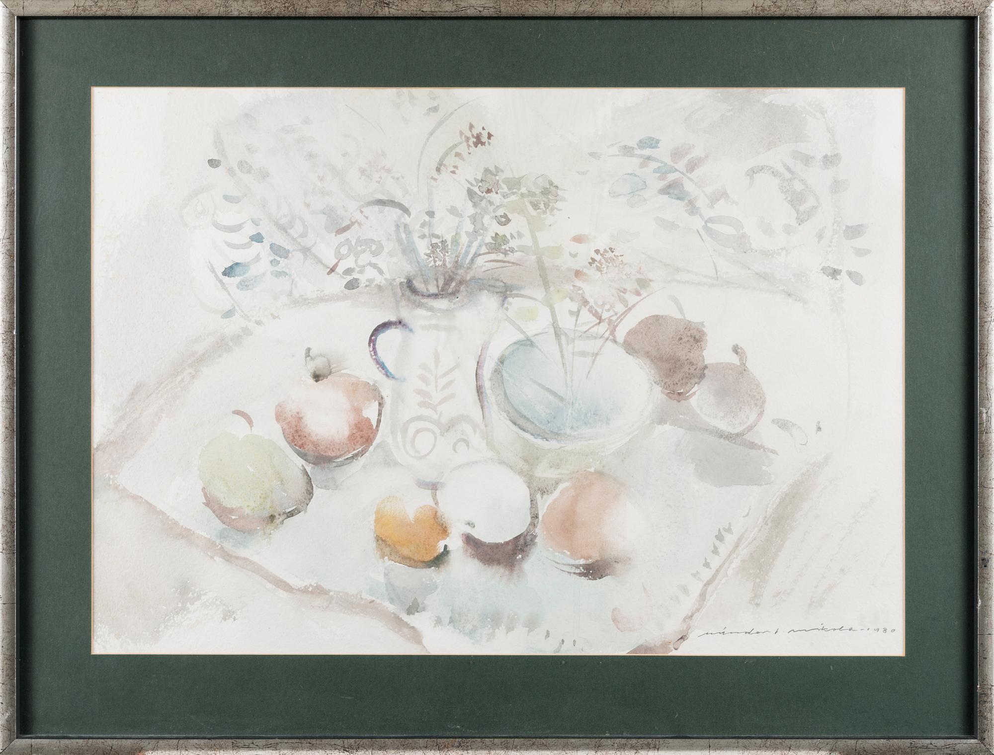 NANDOR MIKOLA, water colour, signed and dated 1980.