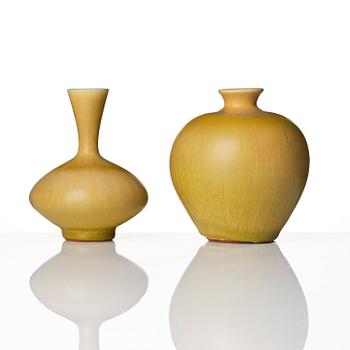 Berndt Friberg, a set of four stoneware vases and two bowls, Gustavsberg Studio 1962-74.