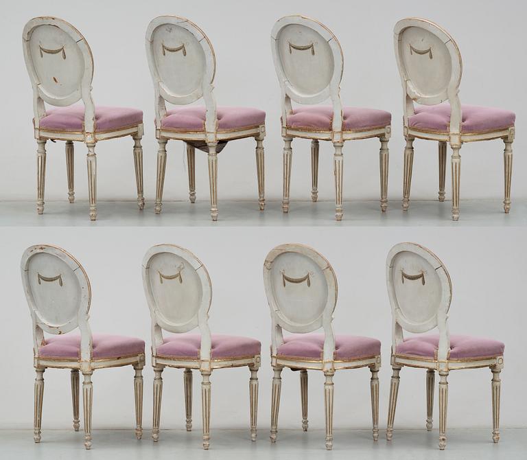 STOLAR, 8 st. Louis XVI-stil, 1800-tal.