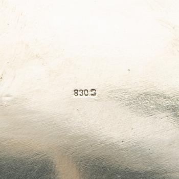 Jardinière/Bowl on foot, first half of the 20th century, silver.