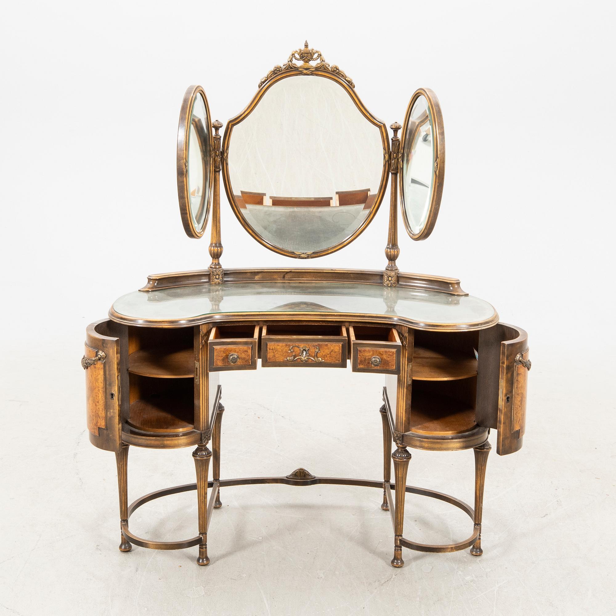 A 1940s birch Louis XVI style dressing table.