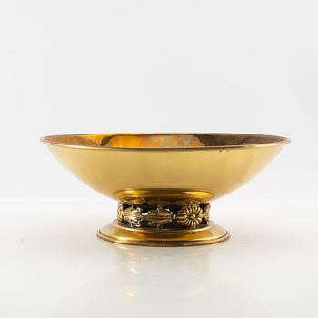Skål på fot "Kunga-skålen" Ystad metall 1900-talets mitt andra hälft mässing.