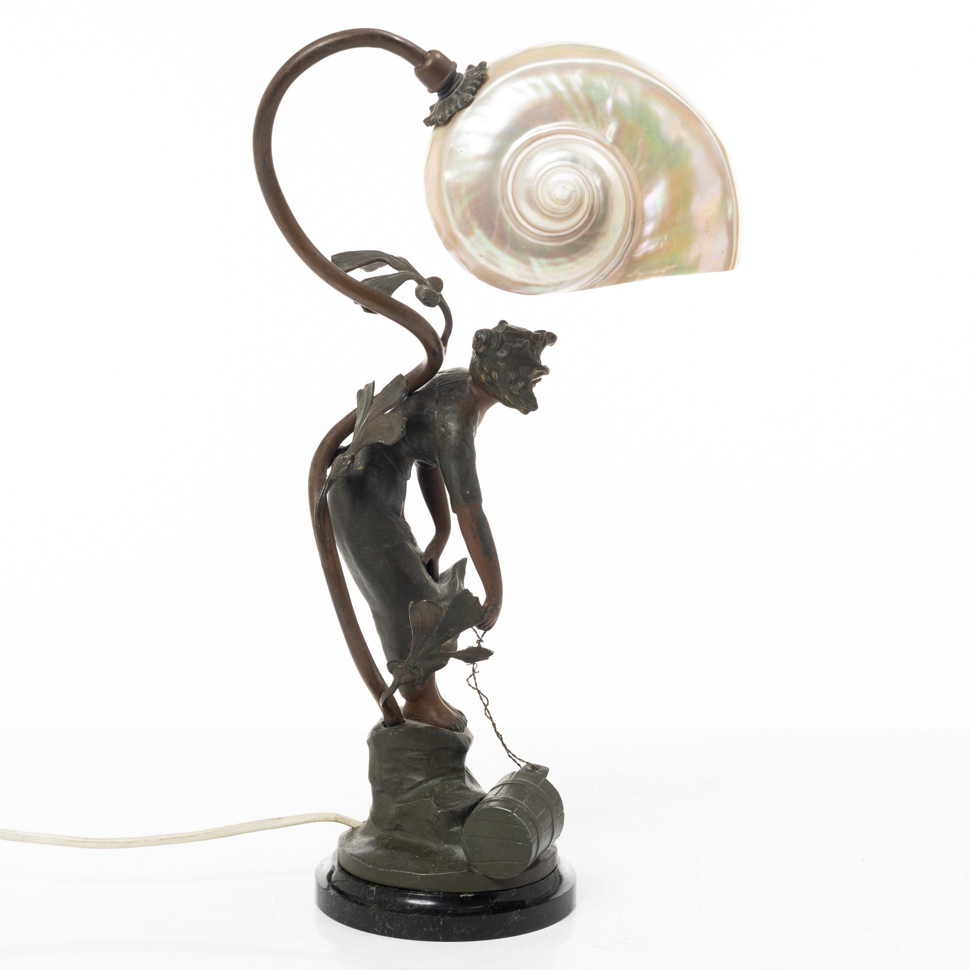 Ludwig Beck, bordslampa, "Bonjour", Art Nouveau, tidigt 1900-tal.