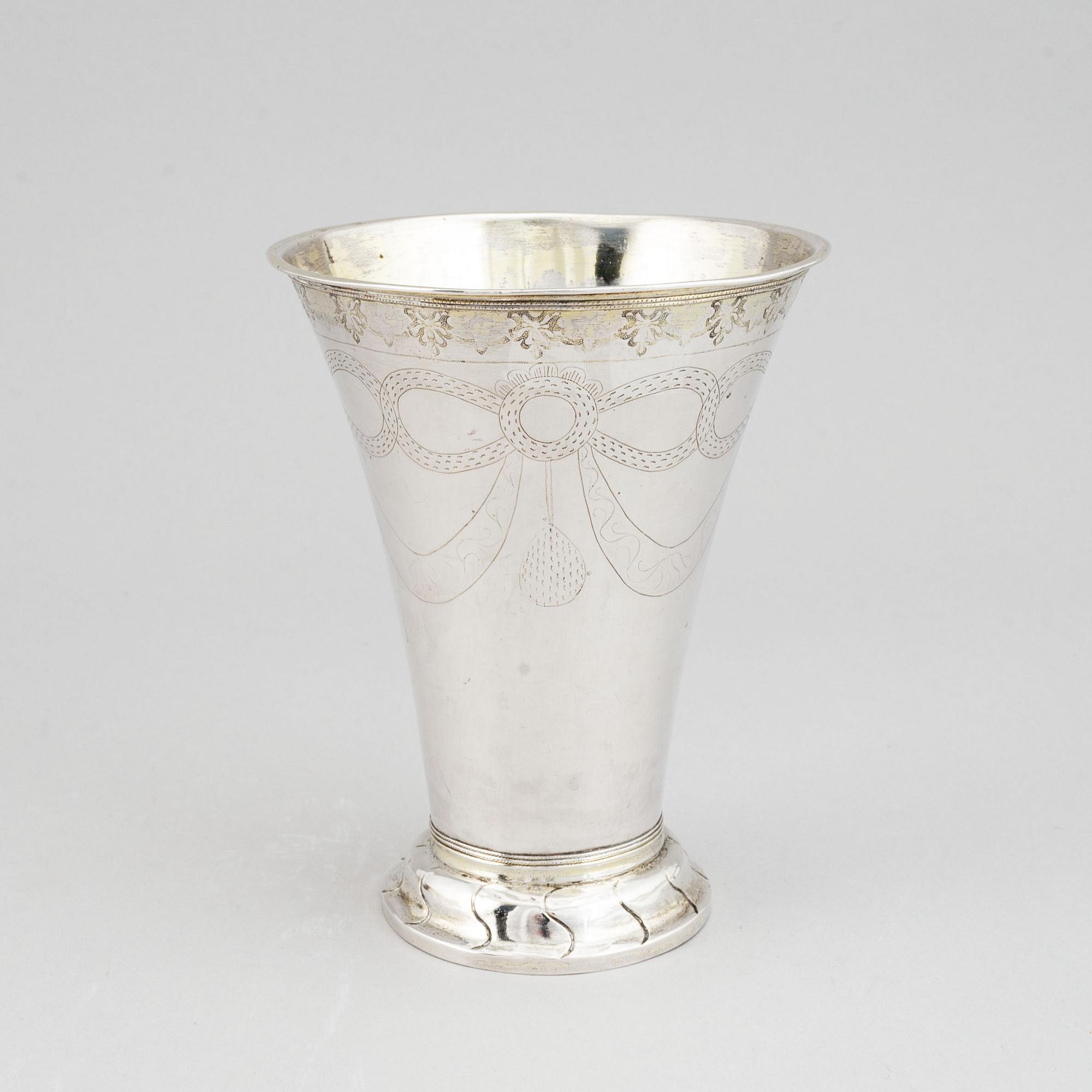 Nils Nordlöf,  bägare, silver, Härnösand 1793.