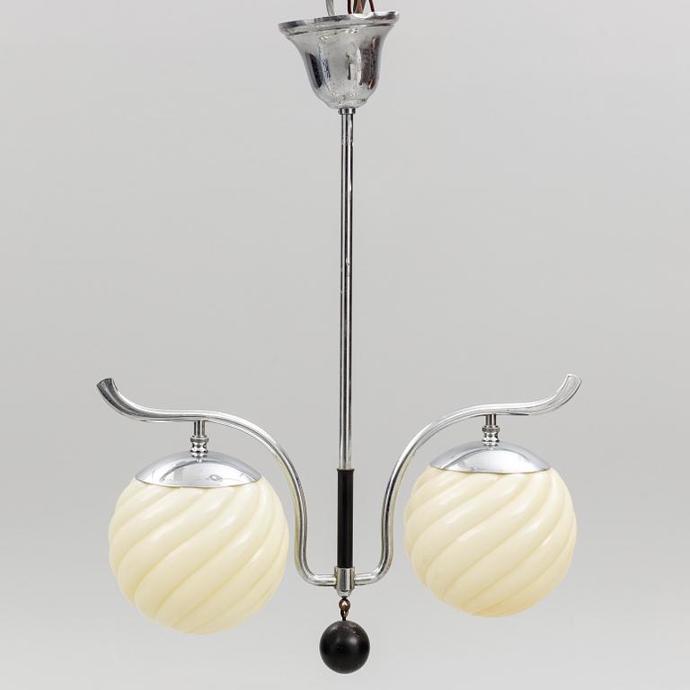 An Art Deco ceiling lamp, 1930s.